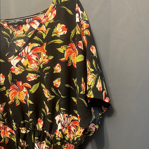 Mario Serrani Black Floral Dress size Medium - Picture 5 of 6